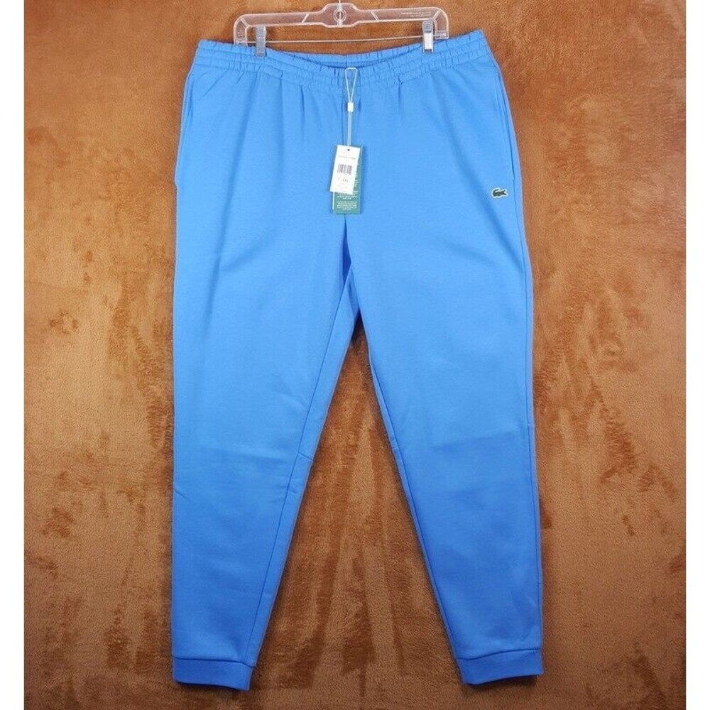 LACOSTE Sweatpants Mens XXL Blue Pull On Fleece Lined Jogger Casual Logo $115